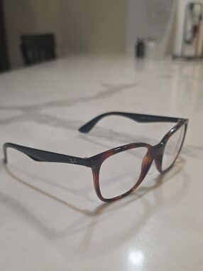 Ray-Ban Men's Tortoiseshell Front with Black Temples Glasses 54-17